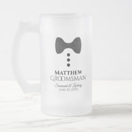 Roligt Groomsman Black Tie Tuxedo Frosted Beer Mug Frostat Ölglas