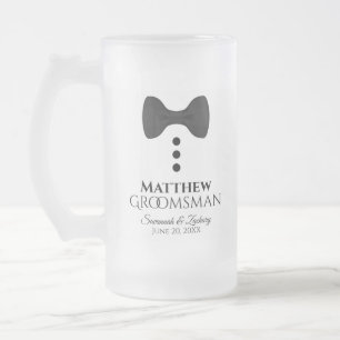 Roligt Groomsman Black Tie Tuxedo Frosted Beer Mug Frostat Ölglas