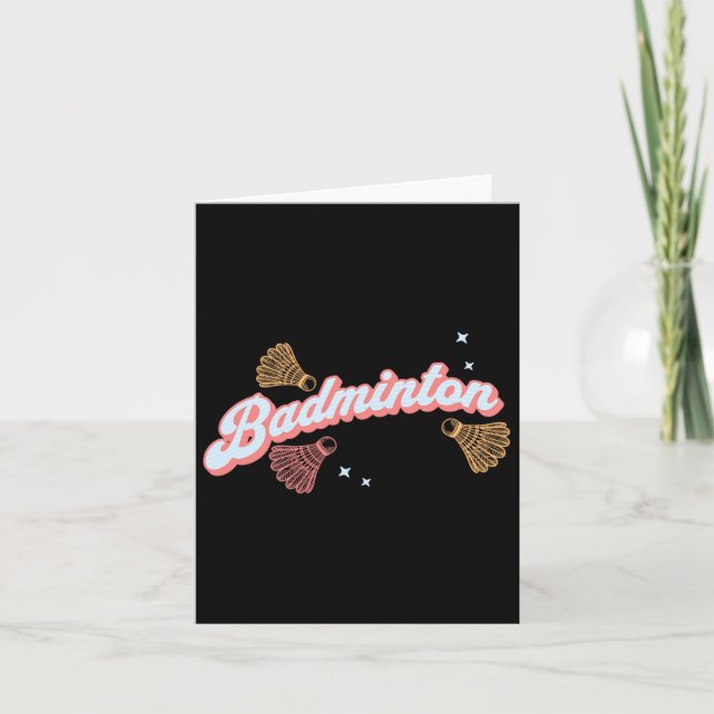 Roligt Groovy Badminton och skyttel Kort (Framsida)