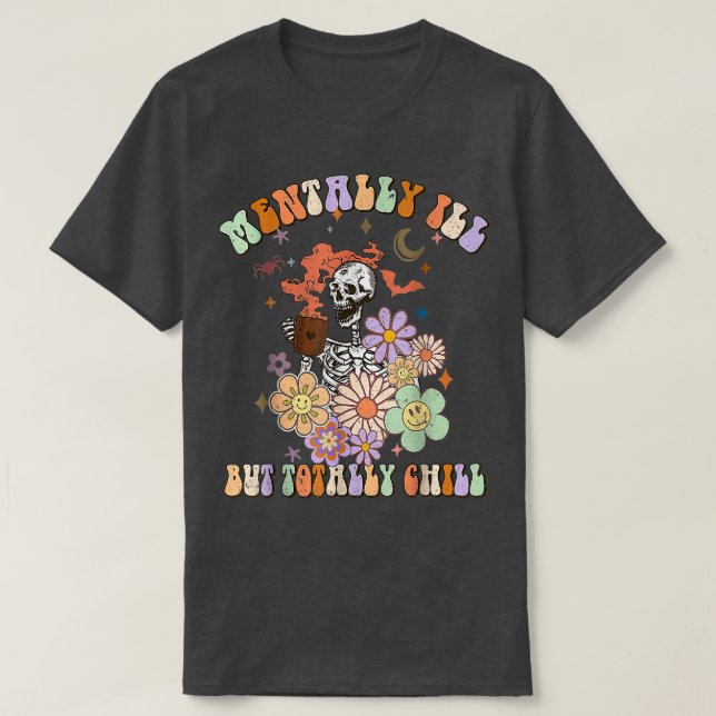 Roligt Groovy Menter Ill men Chill Hallowee T Shirt (Design framsida)