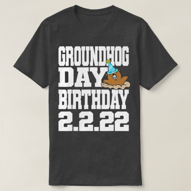 Roligt Groundhog Day Birthday 2 T Shirt (Design framsida)