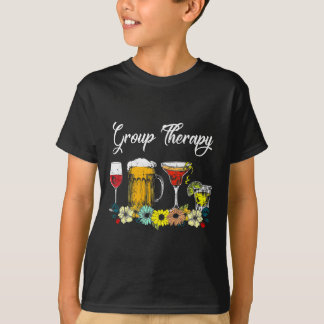 Roligt Group Therapy Blommigt Drink Gles Mental He T Shirt
