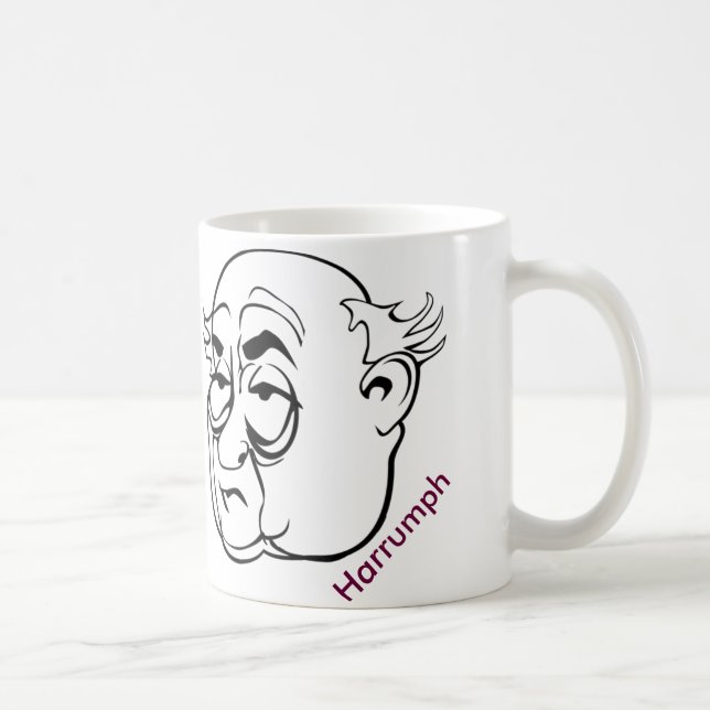 Roligt: Grumpy gamal manmugg, "Harrumph ", Kaffemugg (Höger)