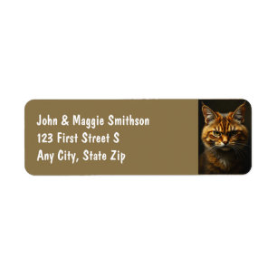 Roligt Grumpy Orange Tabby katt kitten Returadress Etikett