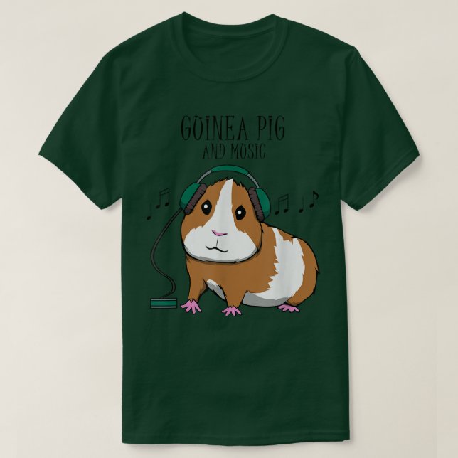 Roligt guinea gris musik t shirt (Design framsida)