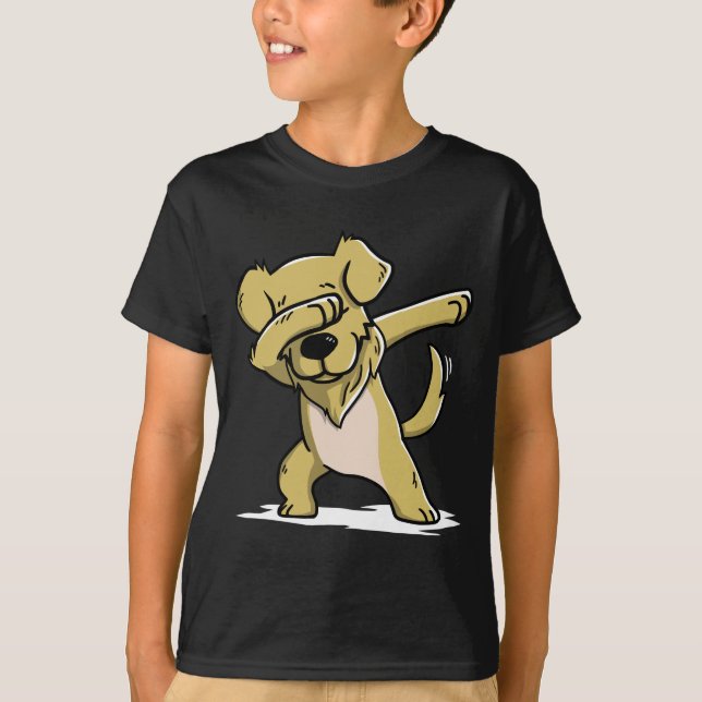 Roligt guld- badda för Retriever T Shirt (Framsida)
