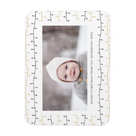 Roligt Guld Black jul Ornaments Simple White Magnet