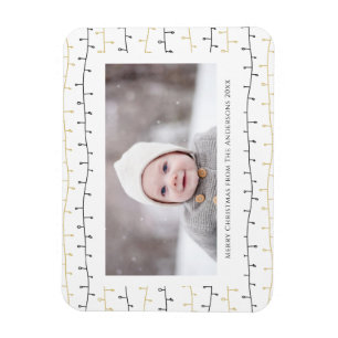 Roligt Guld Black jul Ornaments Simple White Magnet