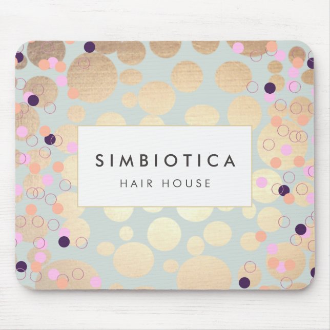 Roligt Guld Confetti Mönster Musmatta (Framsidan)