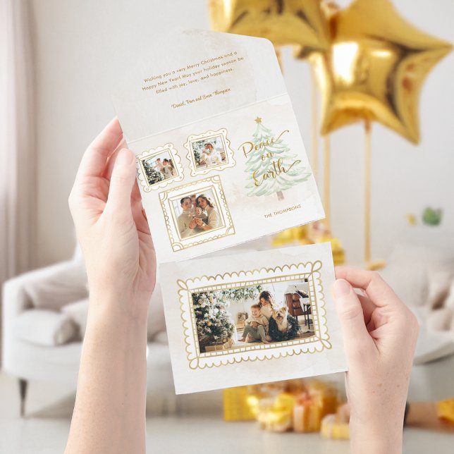 Roligt Guld Doodle Ram Peace on Earth 3-Photo (Skapare uppladdad)