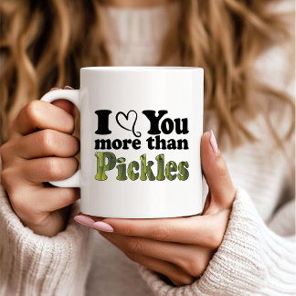 Roligt Gullet Jag älskar dig mer än pickles Kaffemugg