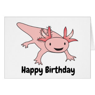 Roligt gulligt för Axolotlfödelsedag Hälsningskort