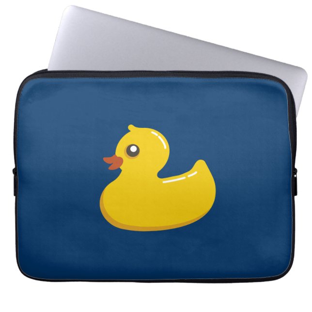Roligt gulligt gult Rubber Ducky Laptop Fodral (Framsidan)