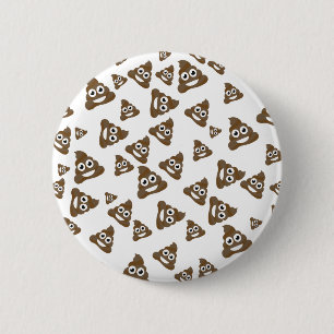 Roligt gulligt PoopEmoji mönster Knapp
