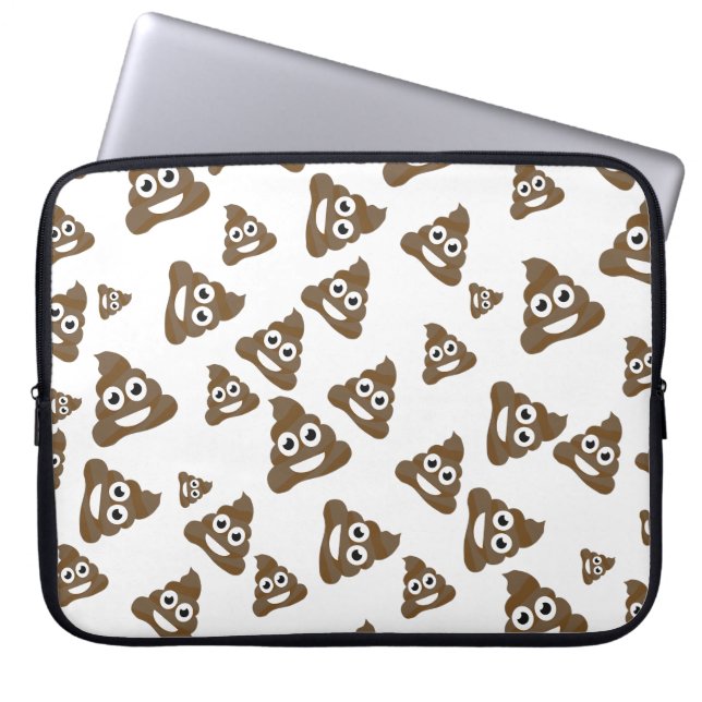 Roligt gulligt PoopEmoji mönster Laptop Sleeve (Framsidan)