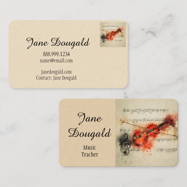 Roligt gulligt vattenfärgRaccoondjur Visitkort (Fram/baksida)