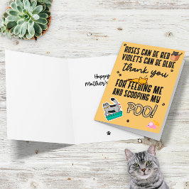 Roligt Gult Glad Mors Dag Från Katt Kort
