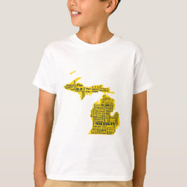 Roligt Gult och marinblå staten Michiganstäderna T Shirt