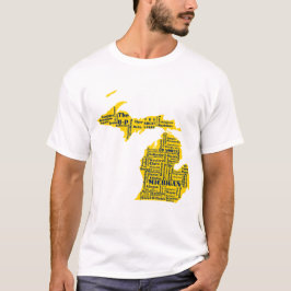 Roligt Gult och marinblå staten Michiganstäderna T Shirt