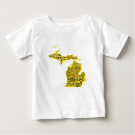 Roligt Gult och marinblå staten Michiganstäderna T Shirt