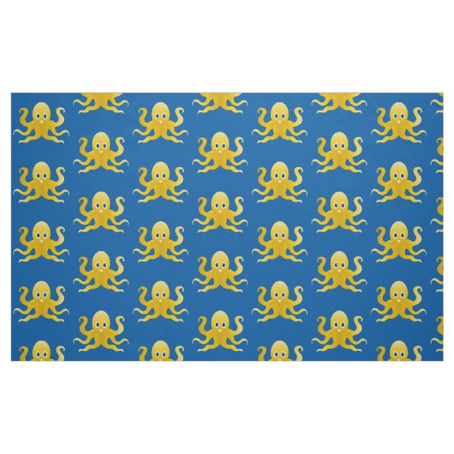 Roligt gult, oktopi tyg (Fat Quarter)