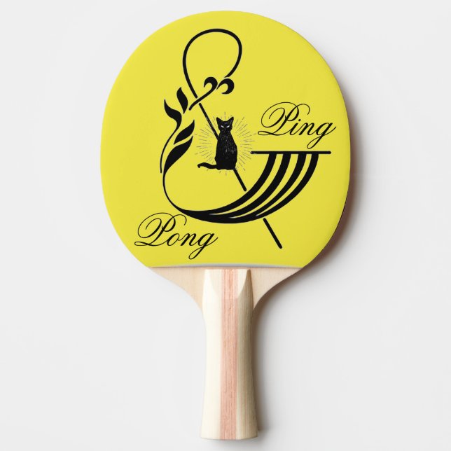 Roligt Gult Ping & Pong Paddle Pingisracket (Framsidan)