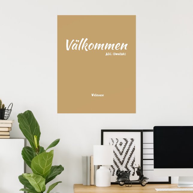 Roligt Gult Svensk välkomstdefinition Poster (Hemmakontoret)