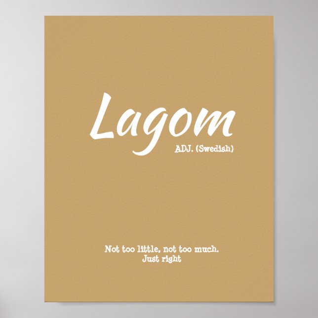 Roligt Gult Svenska Lagom Definition Poster (Framsidan)