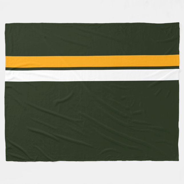 Roligt Gult Vit överkant Rand på fetstil Grönt Fleecefilt (Framsidan (Horisontell))