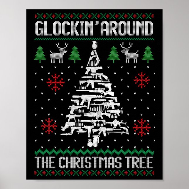 Roligt Guns Ugly jul S för Gun Älskare Manar Kvinn Poster (Framsidan)