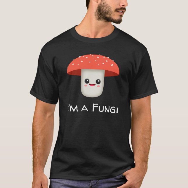 Roligt Guy Fungi Mushroom T Shirt (Framsida)