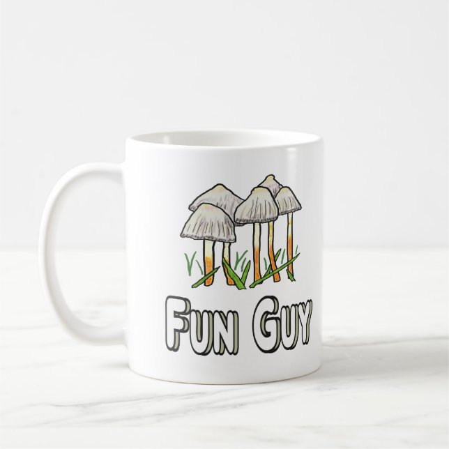 Roligt Guy Funny Mushroom Pun Kaffemugg (Vänster)