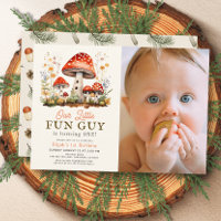 Roligt Guy Mushroom Boy Photo 1st Birthday