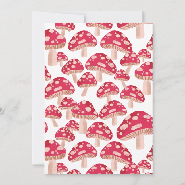 Roligt Guy Mushroom Theme födelsedagsinbjudan Inbjudningar (Baksida)