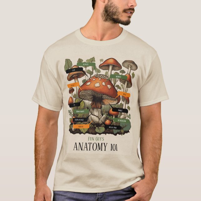 Roligt Guy's Anatomy 101 Mycology Mushroom T Shirt (Framsida)