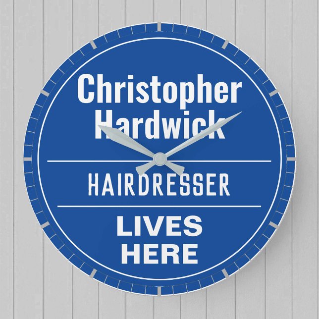 Roligt Hairdresser Wall Plaque Stil Large Clock Stor Klocka (Skapare uppladdad)