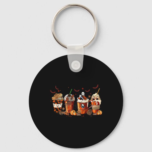Roligt Hal för höstfallsfasor Kaffe koppar Hal Nyckelring (Framsida)