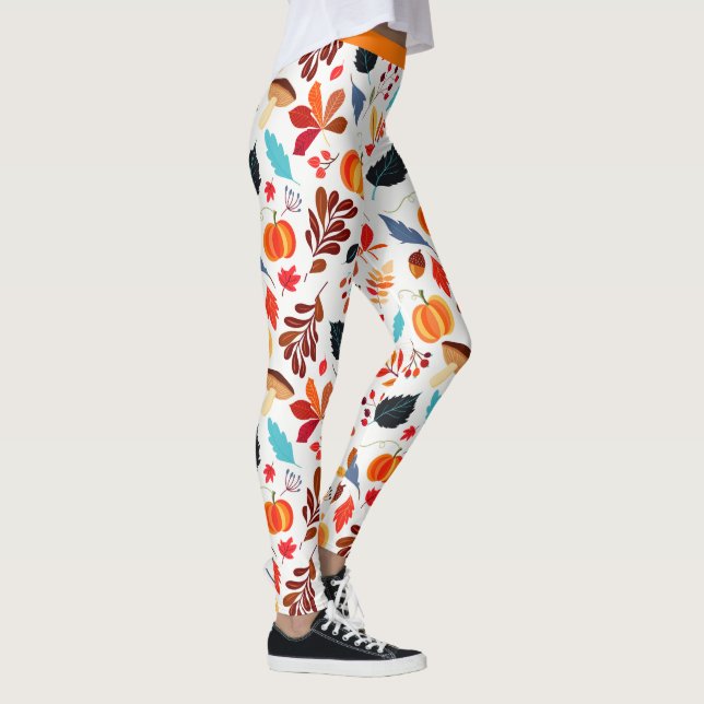 Roligt Halloween Autumn Pumpkin Mönster Yoga Leggings (Höger)