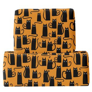 Roligt Halloween Black Cat Orange Presentpapper