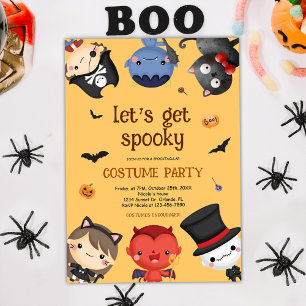 Roligt Halloween Costume Party Kids Cute Inbjudningar