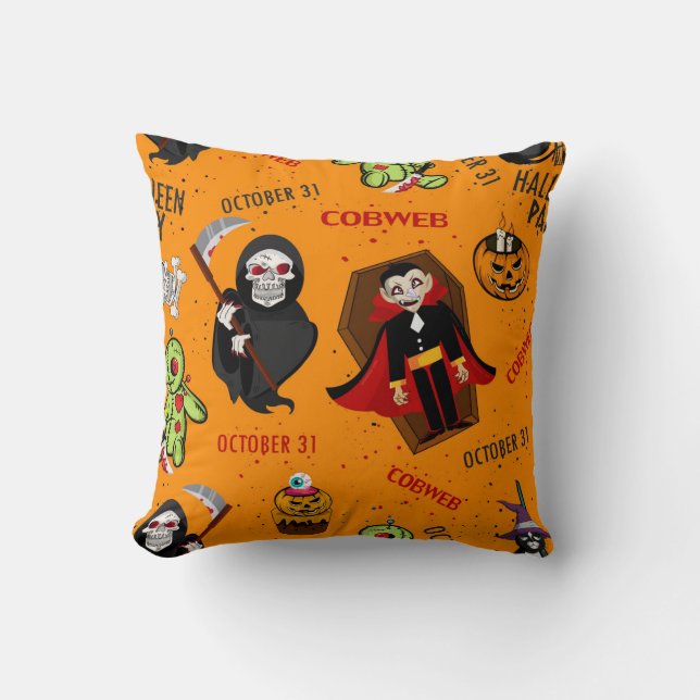 Roligt Halloween Dekorativ kudde (Framsida)