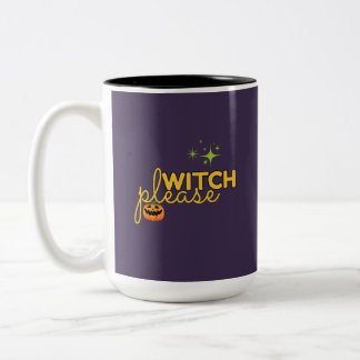 Roligt Halloween-design med häxa Två-Tonad Mugg