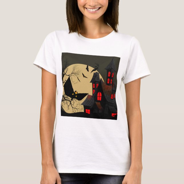 Roligt Halloween-design T Shirt (Framsida)