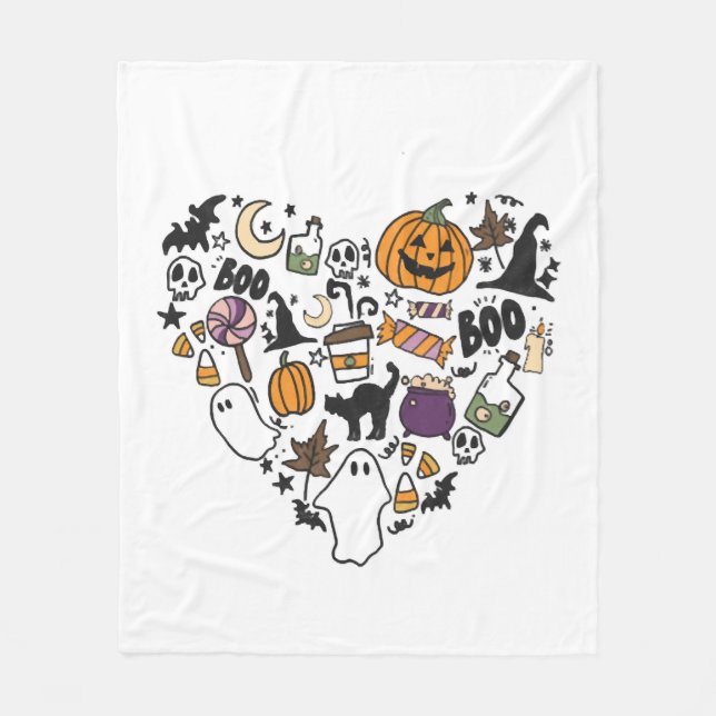 Roligt Halloween Designer Halloween Heart Fleecefilt (Framsidan)
