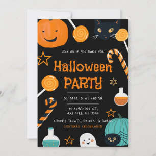 Roligt Halloween-fest-inbjudan Inbjudningar