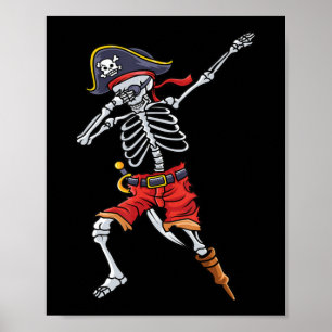 Roligt Halloween för pojkar Manar med Pirat Skelet Poster