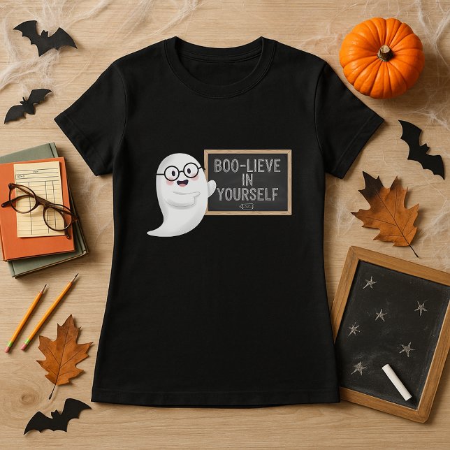 Roligt Halloween Ghost BOO-LIEVE i din egen lärare T Shirt (Skapare uppladdad)