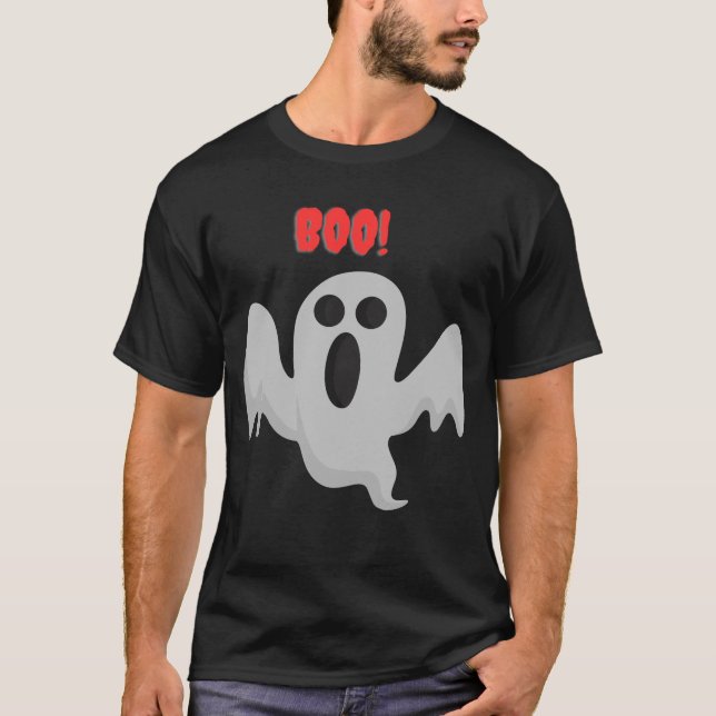 Roligt Halloween Ghost T Shirt (Framsida)