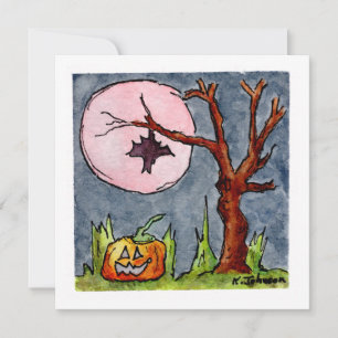 Roligt Halloween-hälsningskort Julkort