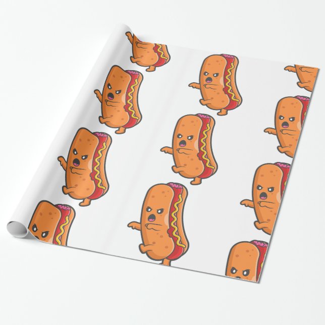 roligt halloween hett hund monster presentpapper (Utrullad)